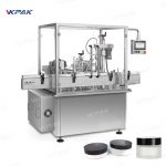 全自動旋轉化妝品膏霜罐灌裝封口旋蓋生產線