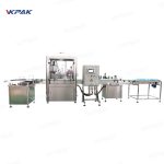 全自動小化妝品瓶灌裝封堵旋蓋貼標生產線