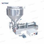 半自動氣動濃醬膏填充機帶攪拌