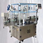 附蓋升降給料機的旋轉塑膠果汁瓶封蓋機設備